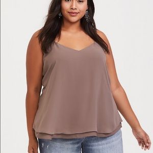 Torrid - Sofie Chocolate Chiffon Double Layer Cami